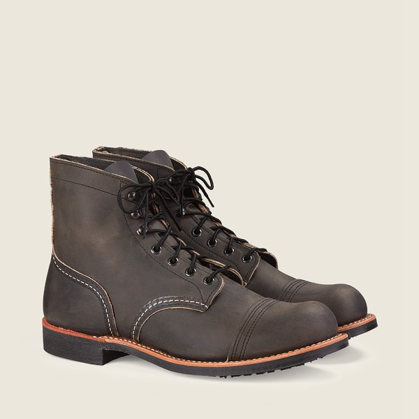 Red Wing Heritage Boots Iron Ranger - 6-inch Rough & Tough Leather - Dark Grey - Mens YFX257194